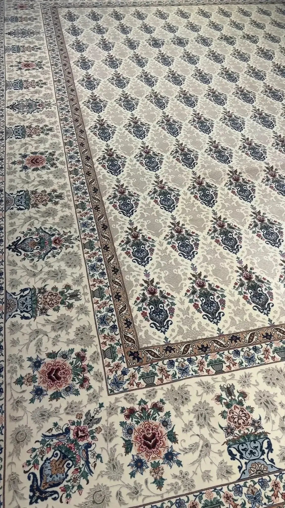 "Intricately Designed Persian Carpet, Perfect for Living Room or Office Decor" – Focusing on its design and usability in different spaces.